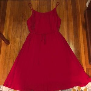 Red Fit & Flare Midi Dress